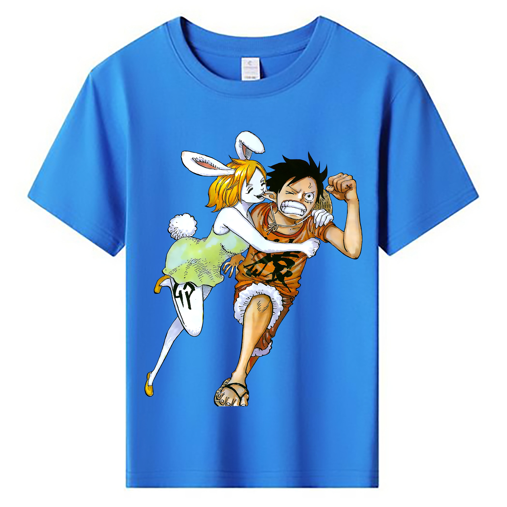ワンピース モンキー・D・ルフィ ONE PIECE Monkey D. Luffy 綿100％キッズTシャツ（フロントプリント）